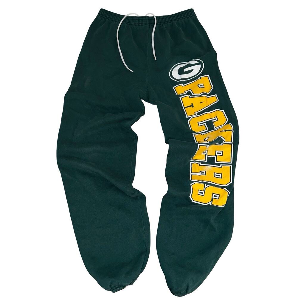 Vintage 90s Green Bay Packers NFL Trench Sweatpants Large USA Green Football
